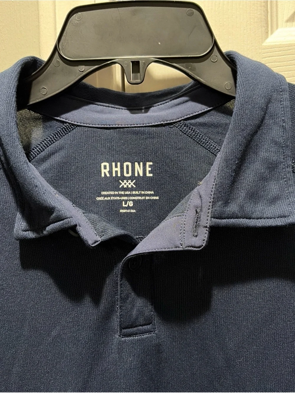 Rhone Men's Navy Polo Size Large